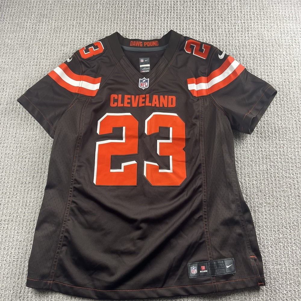 Nike Cleveland Browns NFL Jersey Womens XL Joe Haden 23 Brown Orange Stitched